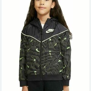 Nike Kids Raincoat in Black and Neon Accents
